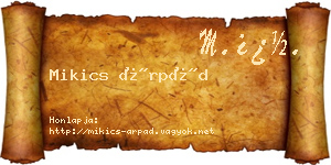 Mikics Árpád névjegykártya