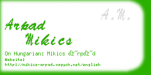 arpad mikics business card